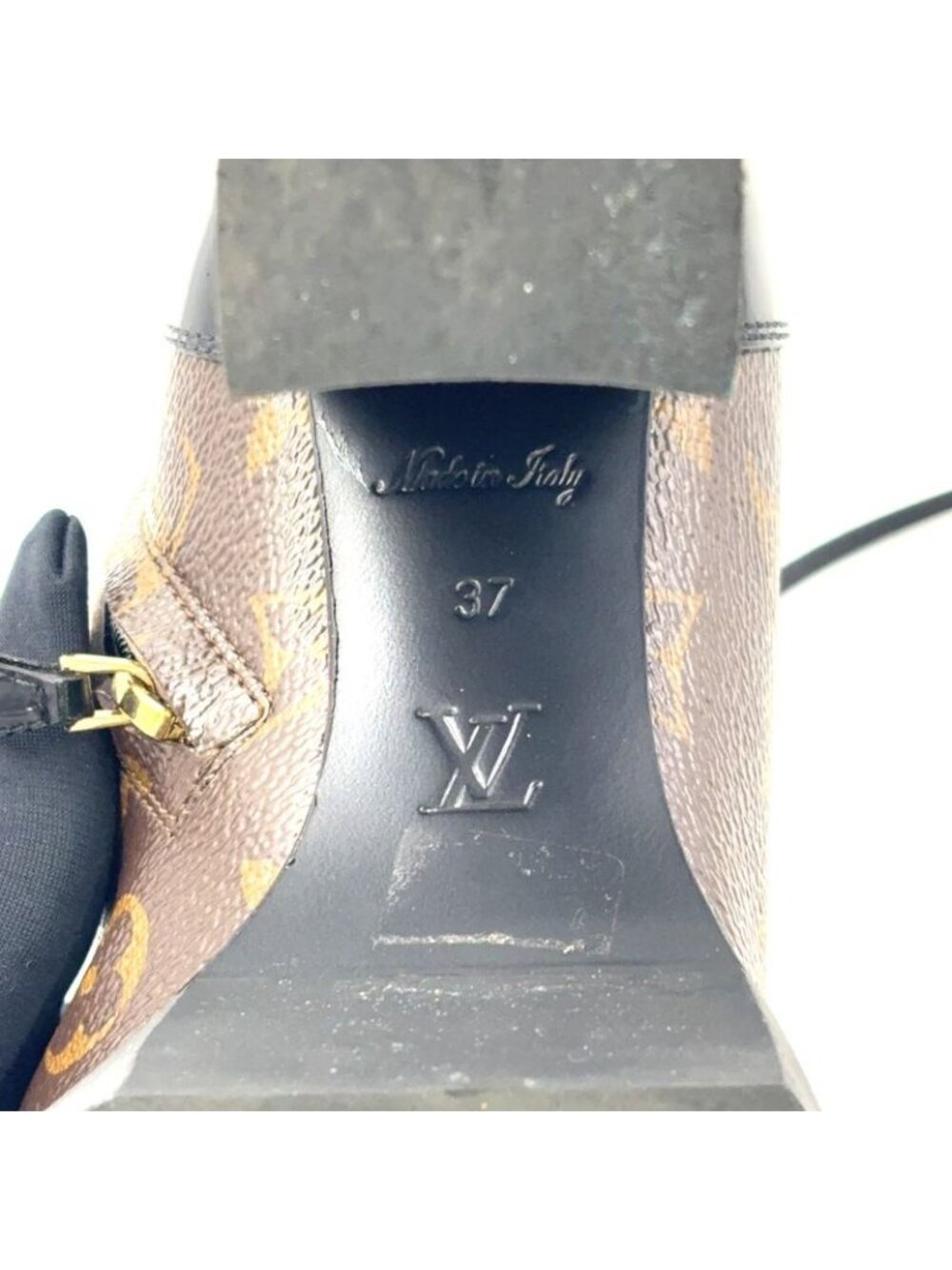 Louis Vuitton Star Trail Line Ankle Boots Monogram Enamel Leather Brown Black - Picture 8 of 15